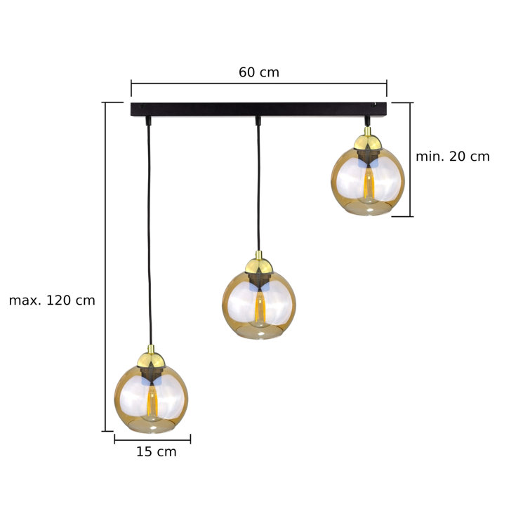 Keter Lighting 3 Light Kitchen Island Globe Pendant Wayfair.co.uk